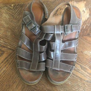 Chunky brown Doc Marten sandals